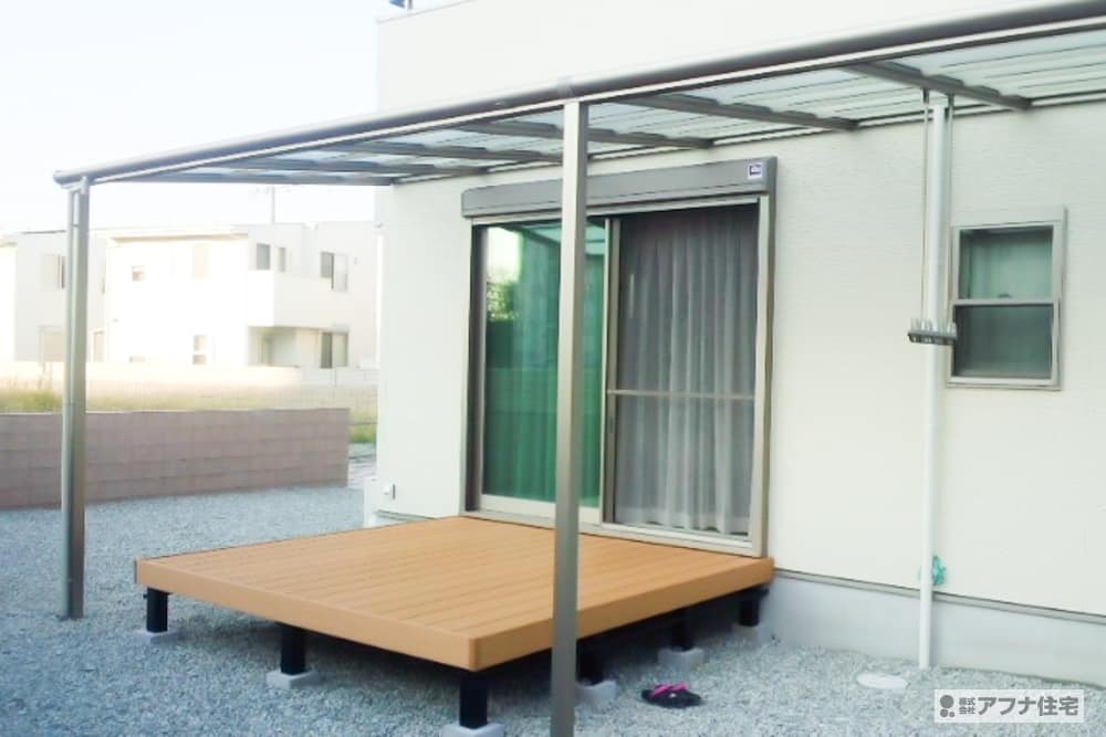 アフナ住宅｜1Fテラス・ウッドデッキ施工事例