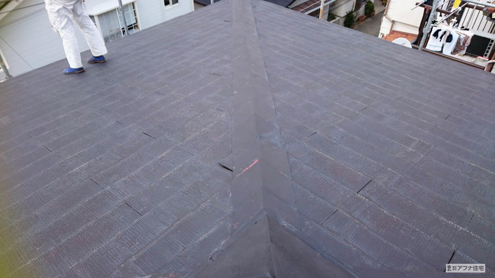 アフナ住宅｜スレート屋根ガルバリウムカバー工事20年保証施行前写真
