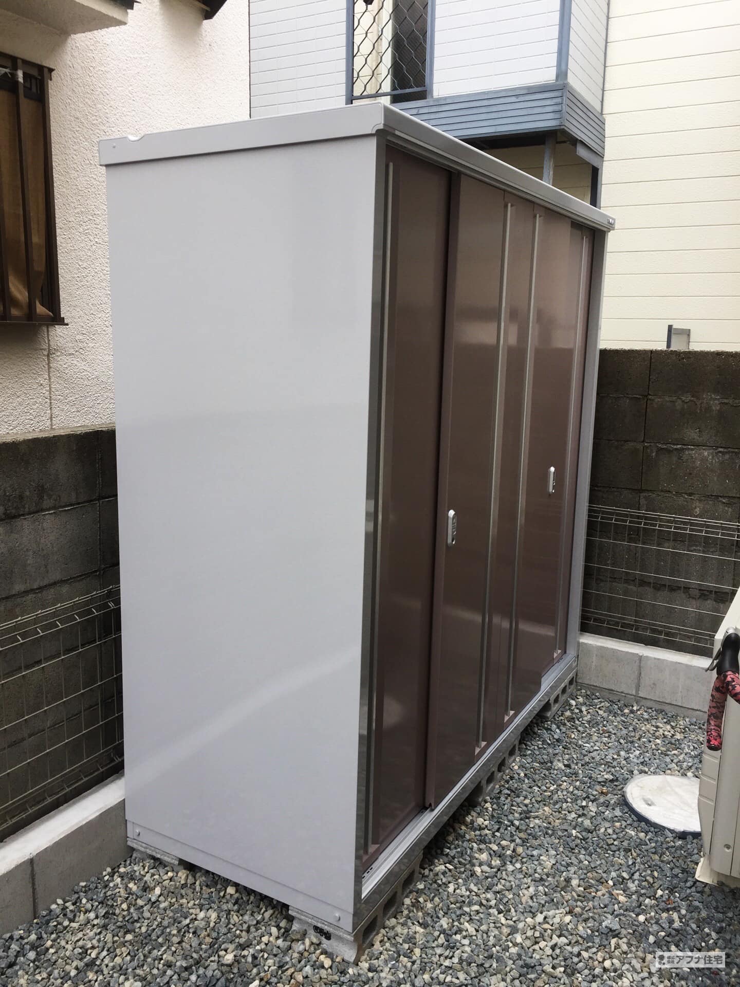 アフナ住宅|カーポート・二階テラス・面格子取付・物置設置工事施工事例写真