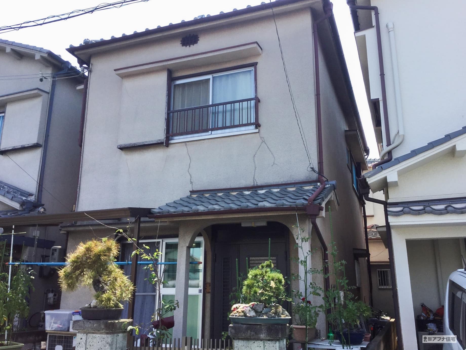 外壁塗装・２階ベランダテラス取付工事施工前写真