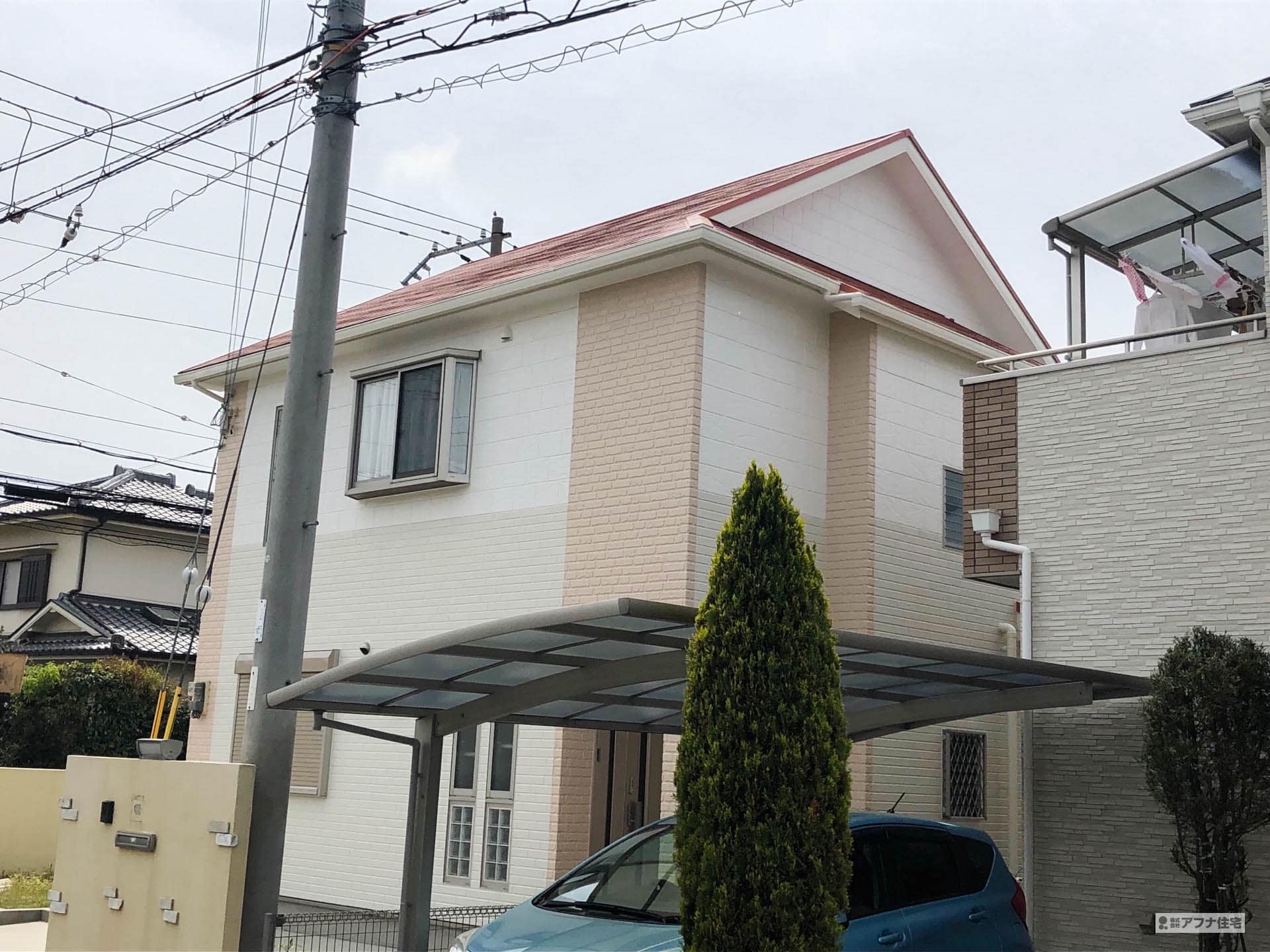 外壁塗装工事・屋根塗装工事・ベランダテラス取付工事施工事例|アフナ住宅
